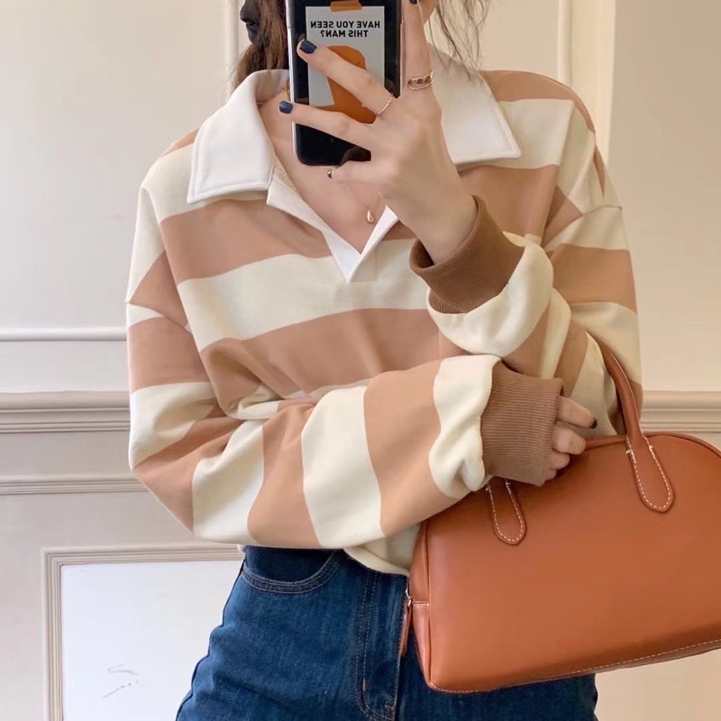 Áo polo croptop kẻ | BigBuy360 - bigbuy360.vn