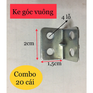 [combo 20 cái] Ke góc vuông | ke minni 2cm-4 lỗ