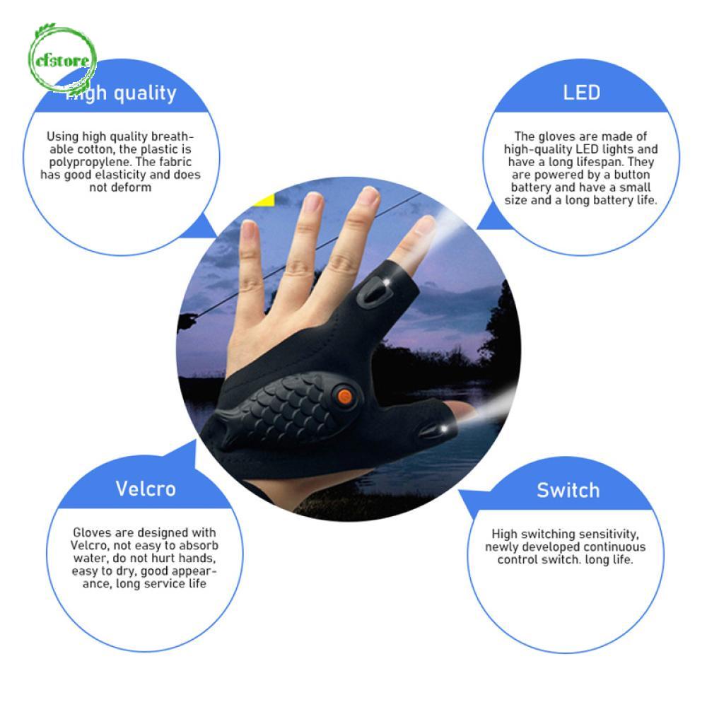 Găng Tay Đèn LED Không Ngón Có Thể Sạc Lại Đa Ứng Dụng