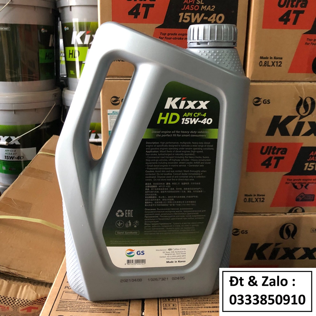 Nhớt động cơ ô tô Diesel bán tổng hợp Kixx HD CF-4 15w40
