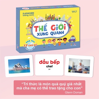 Flashcard cho bé - Bộ 200 thẻ học thông minh Glenn Doman Thế Giới Xung Quanh - Song ngữ (0 - 6 tuổi)