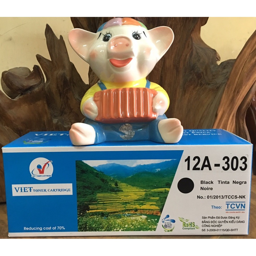 Hộp Mực 12A - 303 VIET Toner Cartridge dùng cho máy in Cannon (2900 / 3000...) HP (1010 / 1020...)