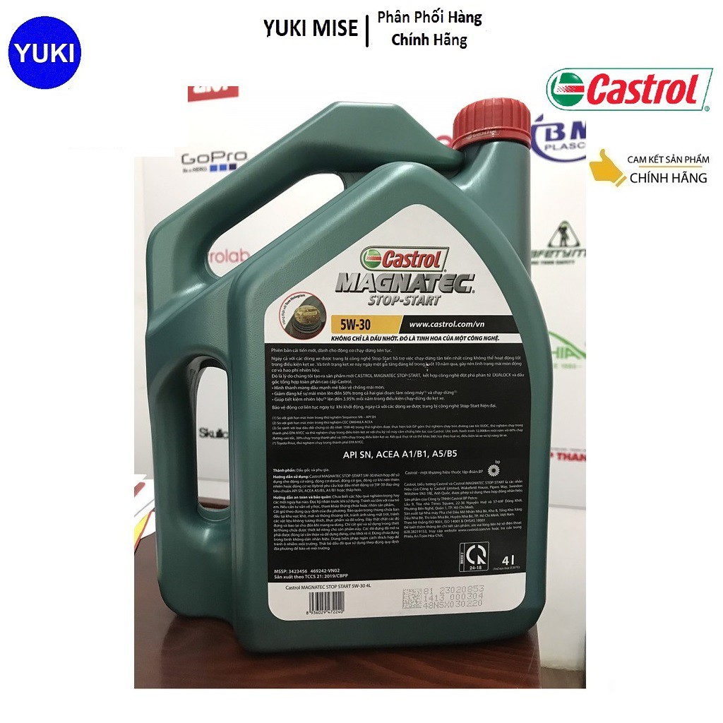 Dầu Động Cơ Castrol MAGNATEC STOP-START 5W30 4 LÍT - TỔNG HỢP TOÀN PHẦN YUKI MISE Phân Phối Chính Hãng💯