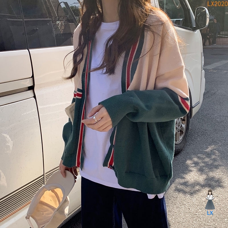 Áo khoác dệt kim cardigan dáng rộng thời trang