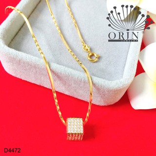 Dây chuyền dạng mì xoắn mặt charm vuông đính đá thiết kế cao cấp Orin D4472