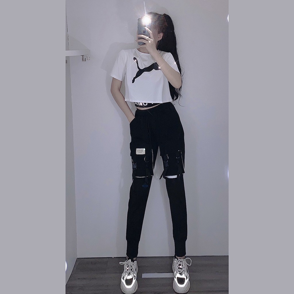 Quần jogger nữ [𝐅𝐫𝐞𝐞 𝐒𝐡𝐢𝐩] MunMunStore quần dài jogger ống vừa túi hộp 2 khóa  bo gấu Ulzzang (ảnh +video thật)