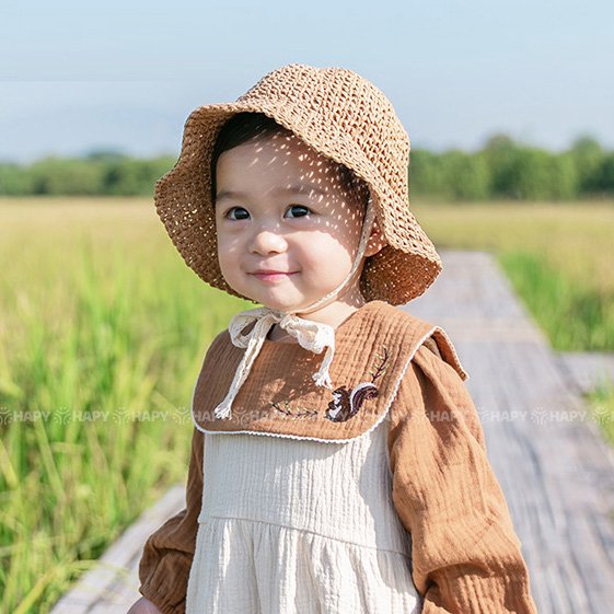 [Mã FAMAYFA2 giảm 10K đơn 50K] Nón cói / Mũ cói cho bé phong cách Hàn Quốc MU510