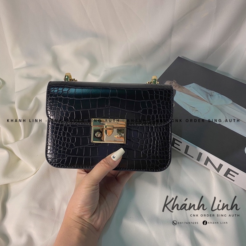 Túi crox back Trắng & Đen