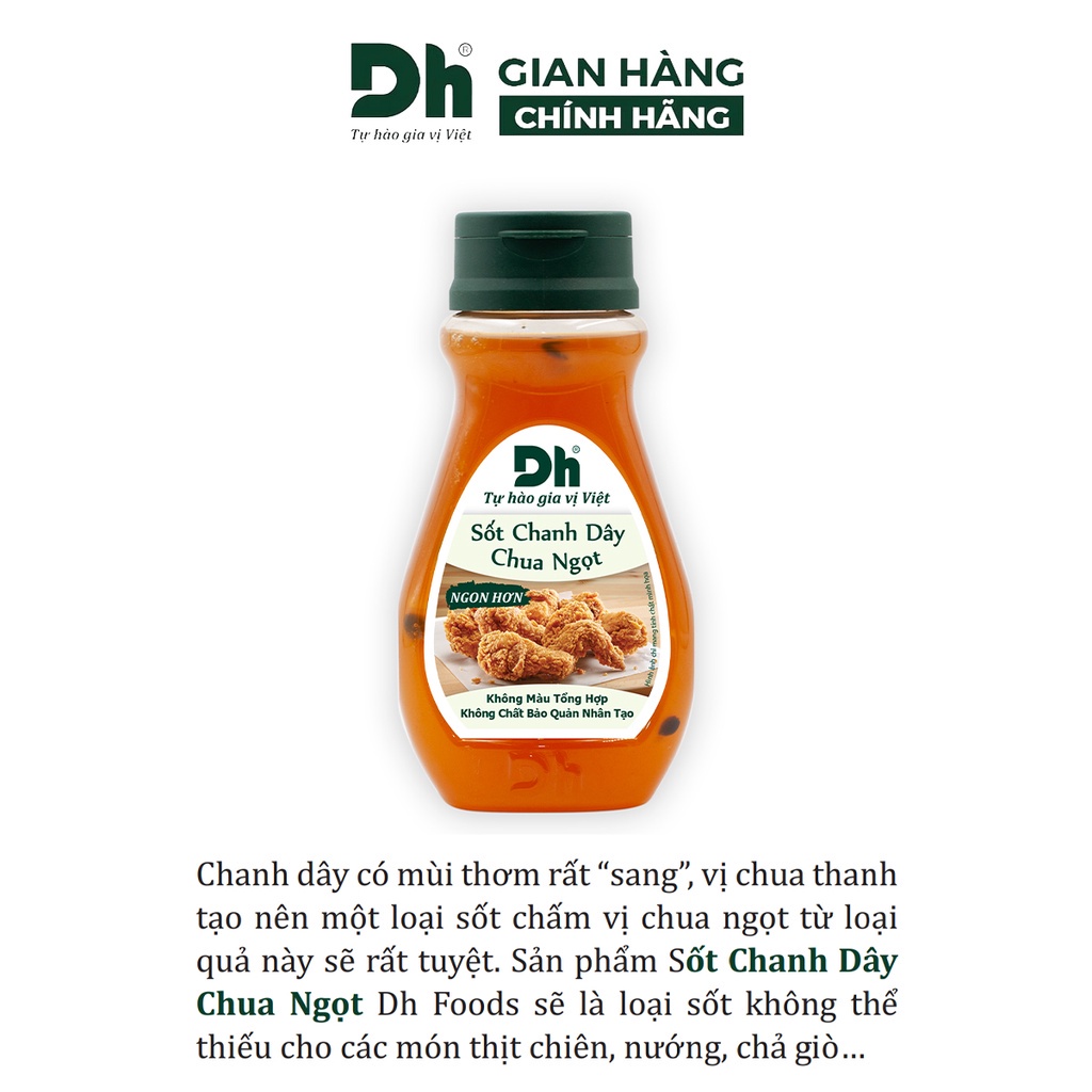 Sốt chanh dây chua ngọt DH Foods gia vị nước chấm đồ chiên nướng 200gr - DHSCH16