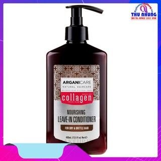Kem tạo kiểu tóc xoăn arganicare collagen leave-in conditioner 400ml