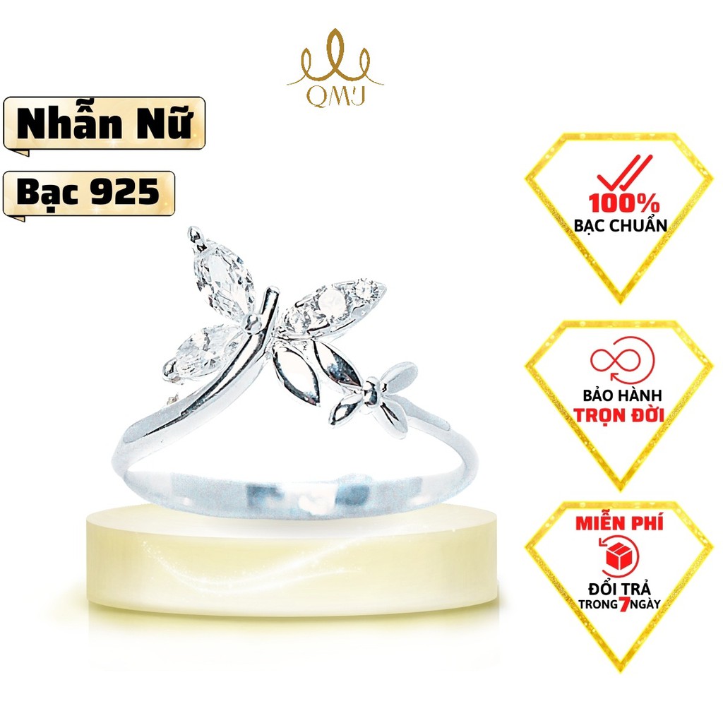 Nhẫn bạc QMJ Hồ điệp nạm đá đẹp - Q016