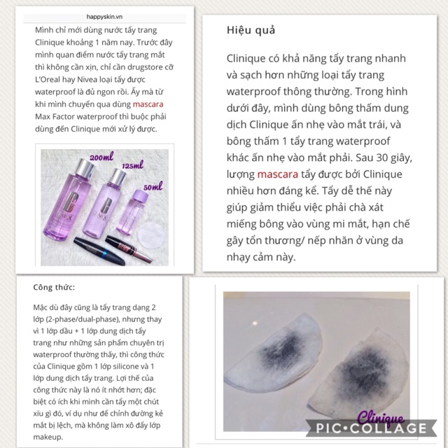 Nước tẩy trang mắt môi Clinique Take The Day Off Makeup Remover for lids, lashes &amp; lips