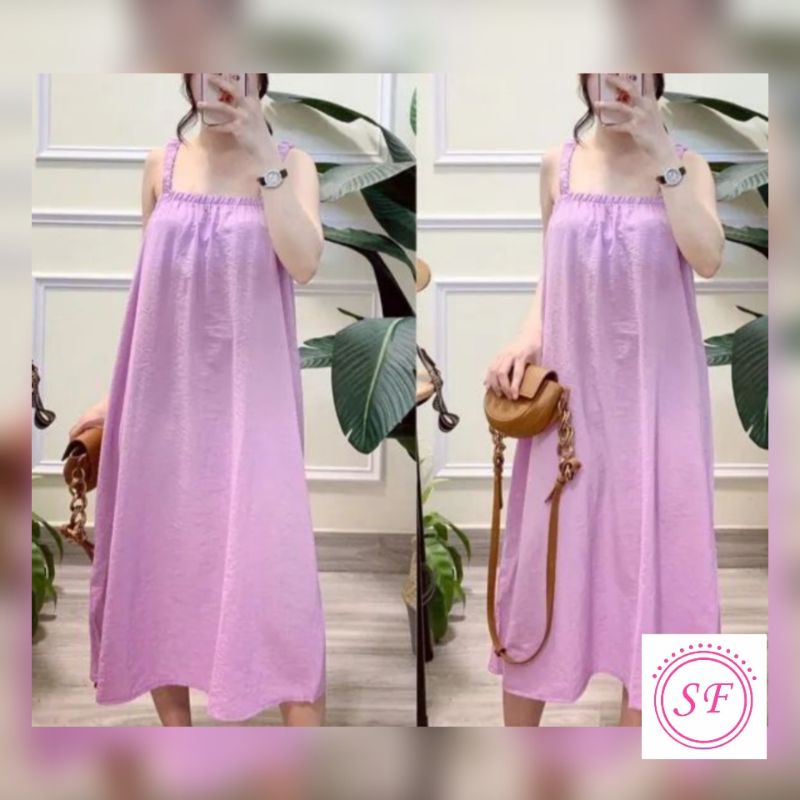 Đầm maxi 2 dây dáng suông - đầm bầu