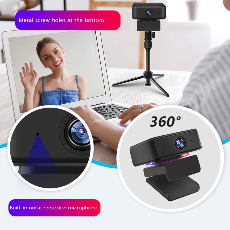 Webcam HD 1080P có micro chống tiếng ồn xoay 360 độ kèm chức năng thu phóng | BigBuy360 - bigbuy360.vn