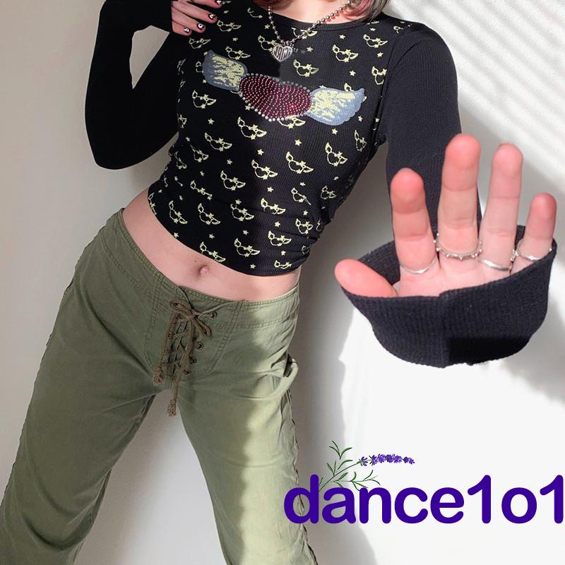 Hn Áo Thun Tay Dài Họa Tiết Trái Tim Đính Đá Thời Trang Cho Nữ