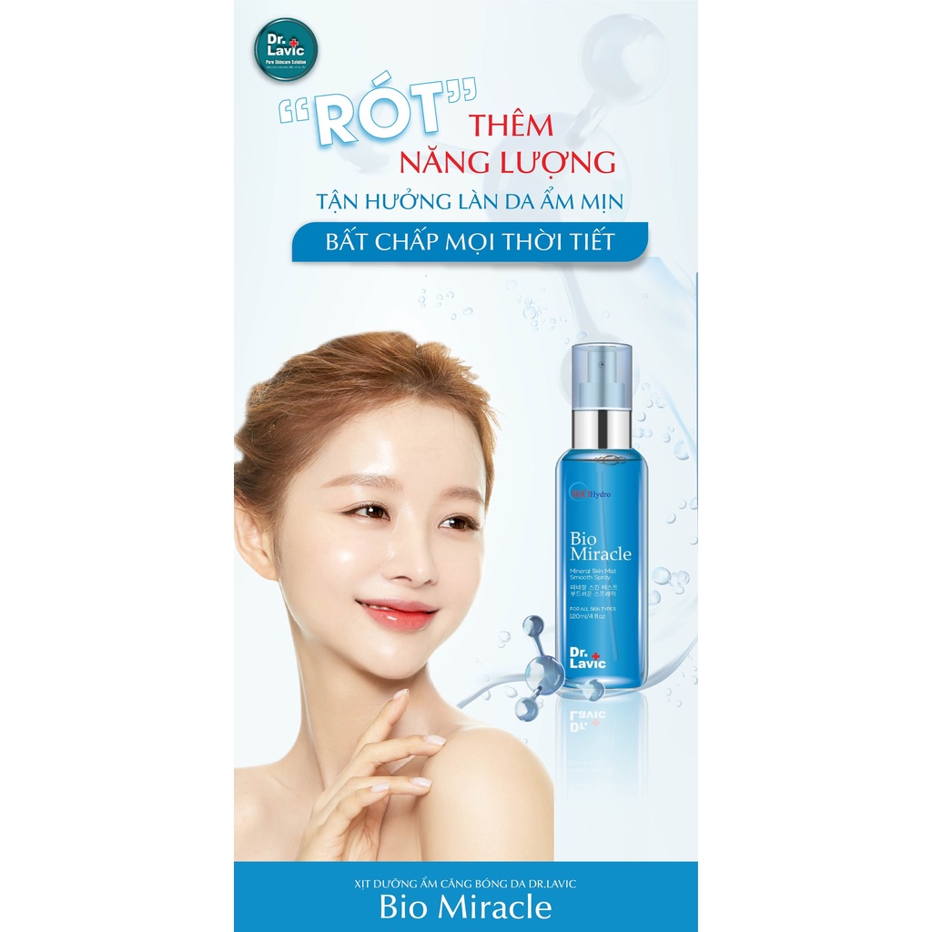 Xịt khoáng mặt dưỡng ẩm Dr.Lavic Bio Miracle dưỡng da cấp nước công nghệ USA 120ml DR933