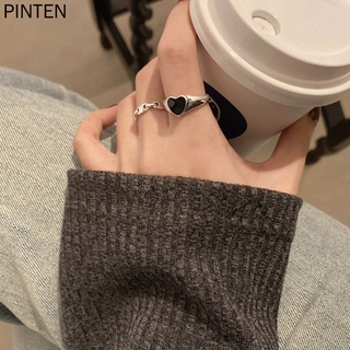 Nhẫn hai mảnh hình trái tim Spade Thời trang nữ ins Hợp thời trang Thiết kế phong cách mát mẻ Ánh sáng sang trọng Chỉ mục tinh tế Nhẫn ngón tay J305