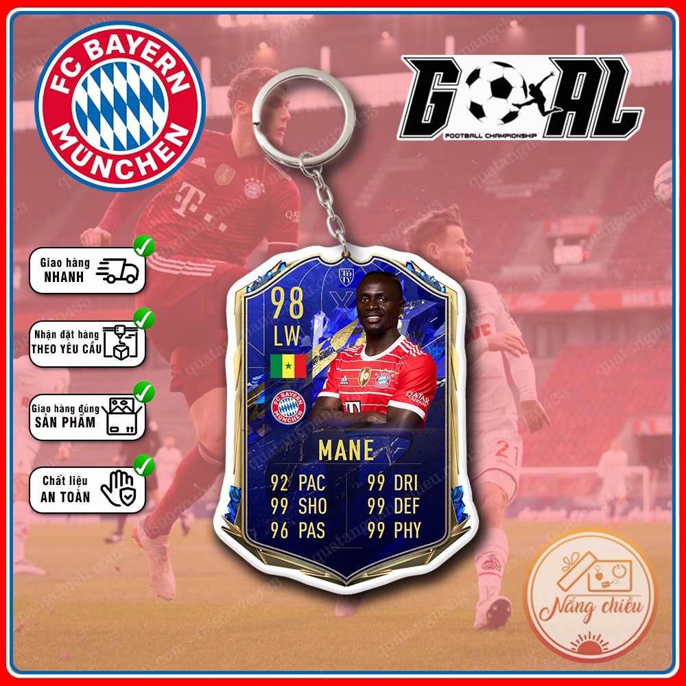 Móc khóa thẻ CLB Bayern Munich Season 2022-2023  - Thiết kế với mọi cầu thủ