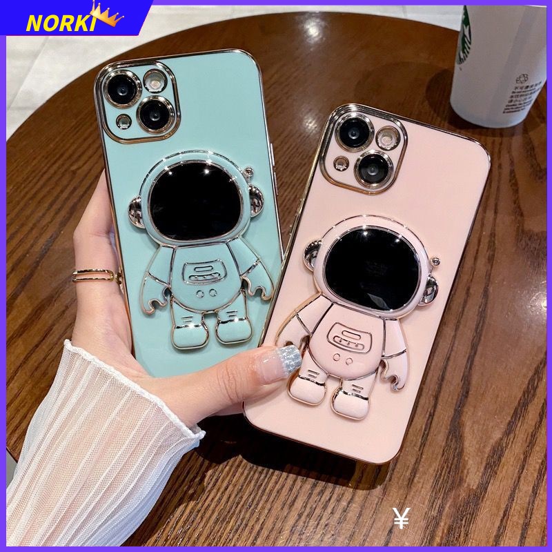 Ốp Điện Thoại Silicone Mềm Có Giá Đỡ Hình Phi Hành Gia Cho iPhone 13 13Pro Max 12 12Pro Max 11 11Pro Max