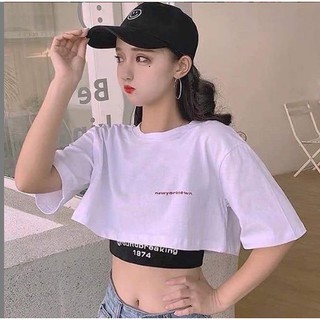 Áo Croptop Cực Sexyy+ Tặng Kèm Áo Trong Phối Trắng Đen Thời Thượng