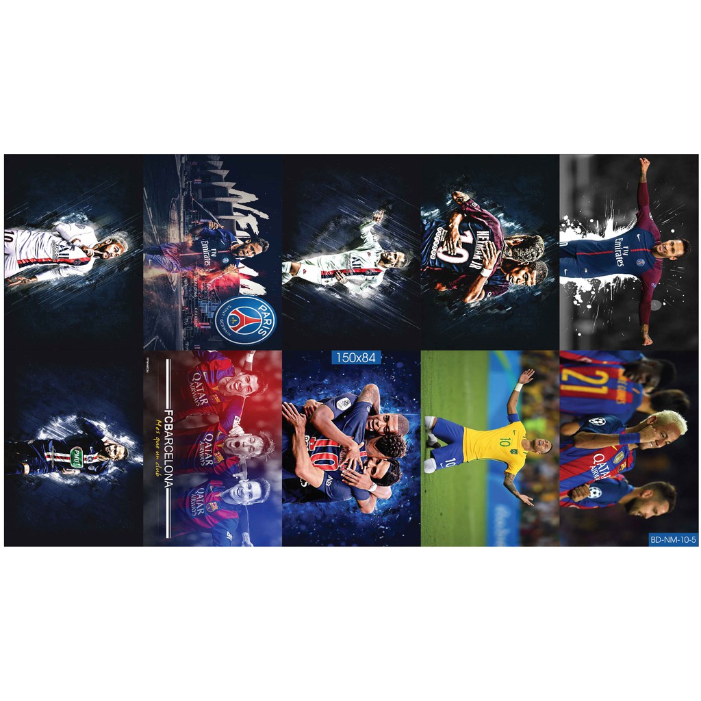 Combo Set 10 tờ Decal dán tường cầu thủ Neymar