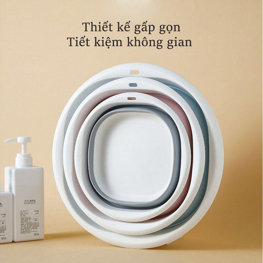 Chậu gấp gọn đa năng, Chậu tắm silicon gấp gọn dễ dàng tiết kiệm không gian