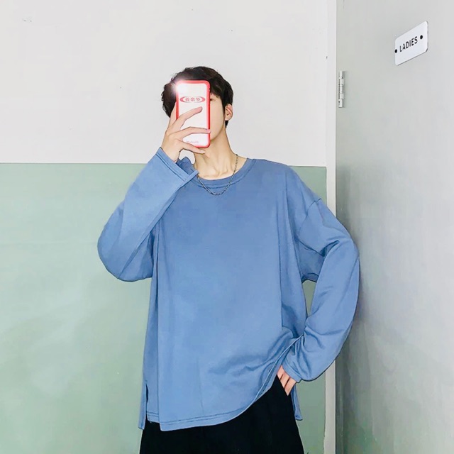 ÁO THUN XANH DƯƠNG TAY DÀI (có hình chụp thật) | BigBuy360 - bigbuy360.vn