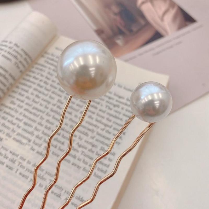 Kẹp Tóc Đính Ngọc Trai Giả Thiết Kế Đơn Giản Phong Cách Hàn Quốc Thời Trang Cho Nữ