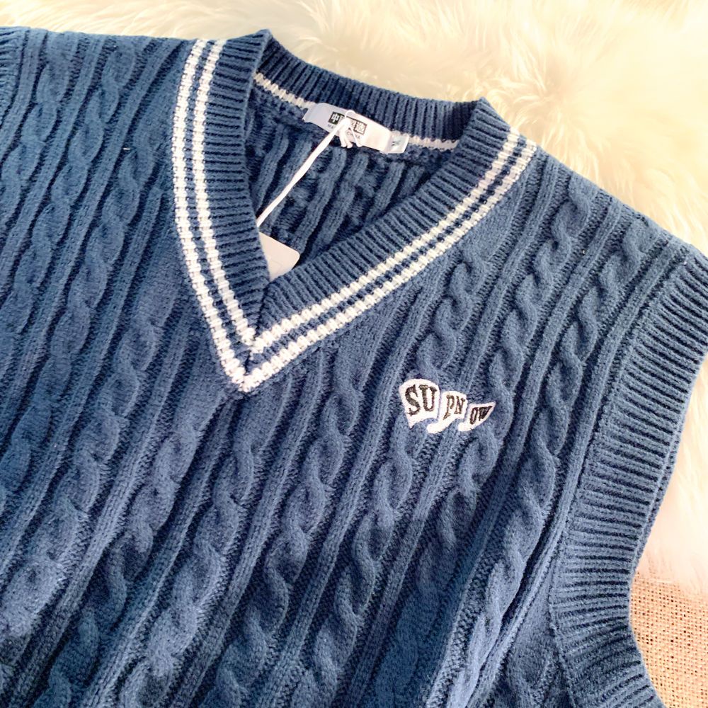 Áo Sweater Không Tay Cổ Chữ V Dáng Rộng Thời Trang Xuân Thu Cho Nam Nữ