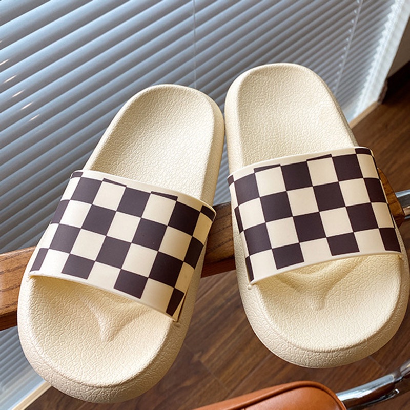 Dép quai ngang IELGY họa tiết caro thời trang cá tính cho nữ