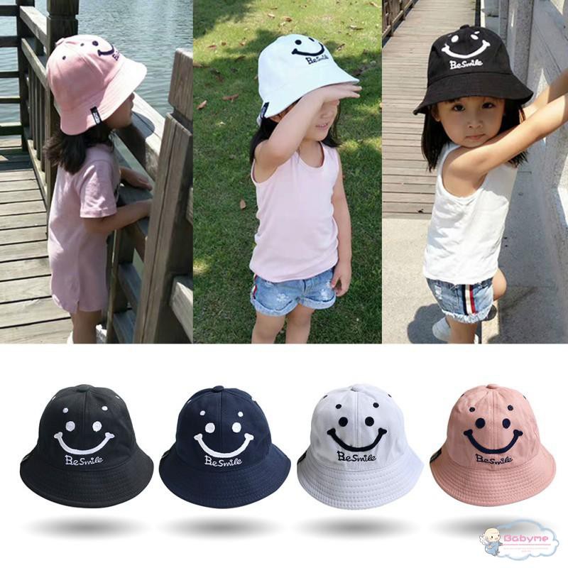 Nón vành chống nắng họa tiết mặt cười dễ thương cho bé