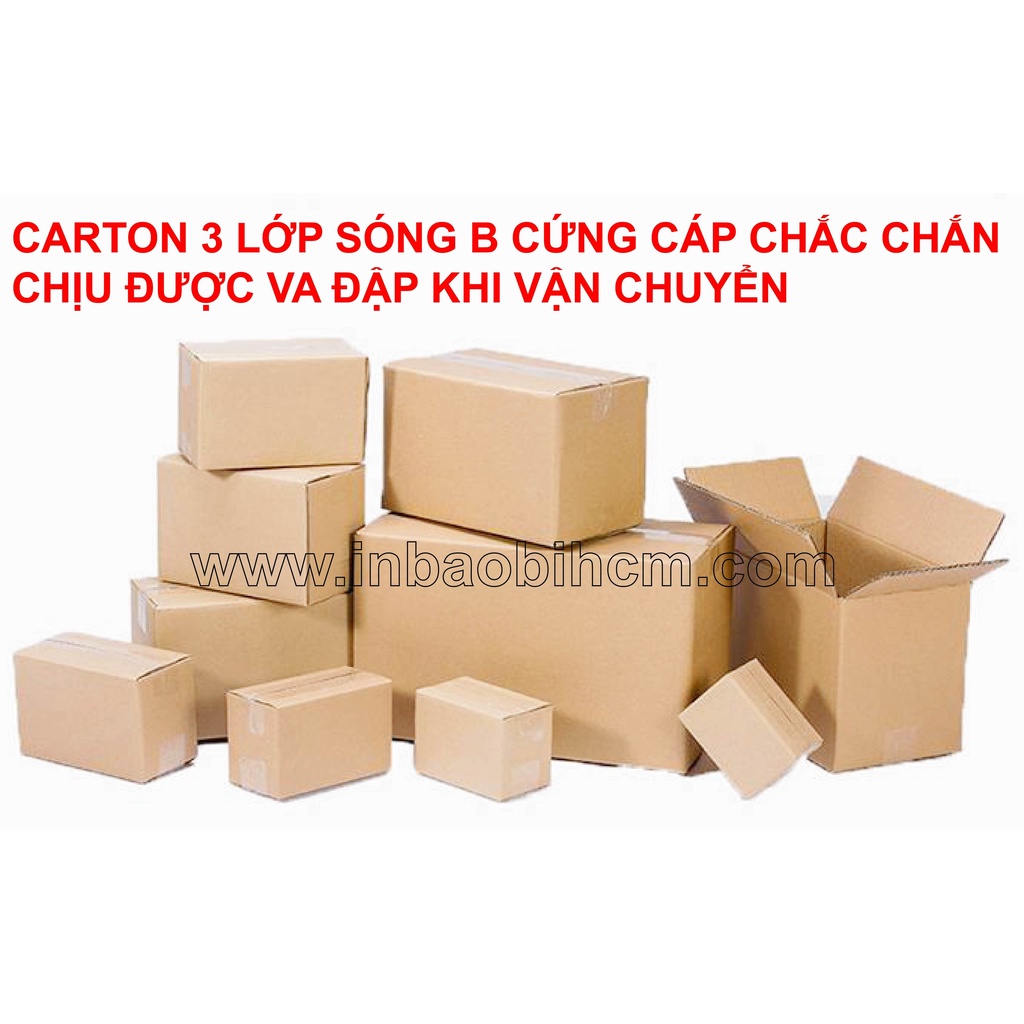 10 hộp carton đóng hàng 20x12x12 cm (Hộp dày dặn, 3 lớp, cứng, chuẩn Ship COD - Thùng giấy - Hộp giấy carton giá rẻ)