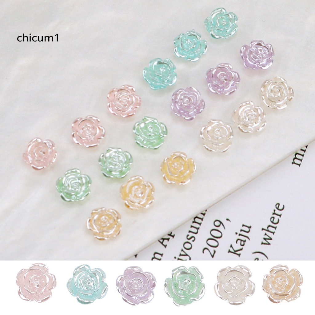 Set 50 Hoa Trà Nhiều Màu Trang Trí Móng Tay Nghệ Thuật