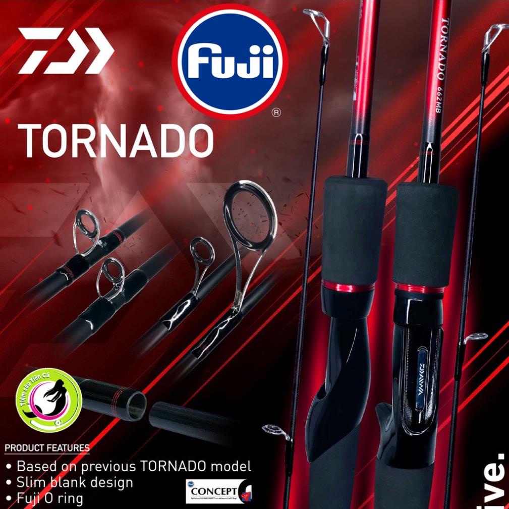 daiwa DAIWA TORNADO | Cần lure chính hãng Daiwa | Khoen Fuji O-Ring, đầu bu chống xoắn