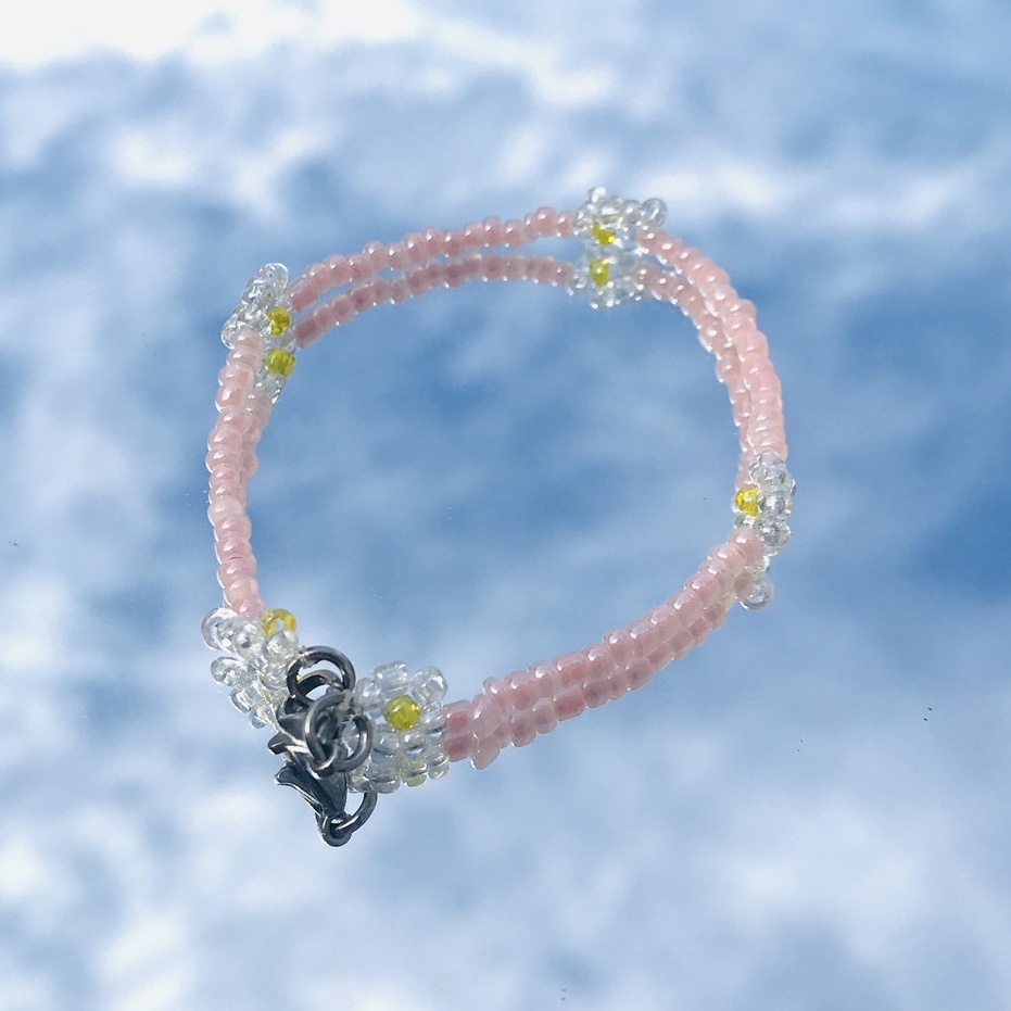 Handmade - Vòng tay hạt cườm hoa daisy nhiều màu