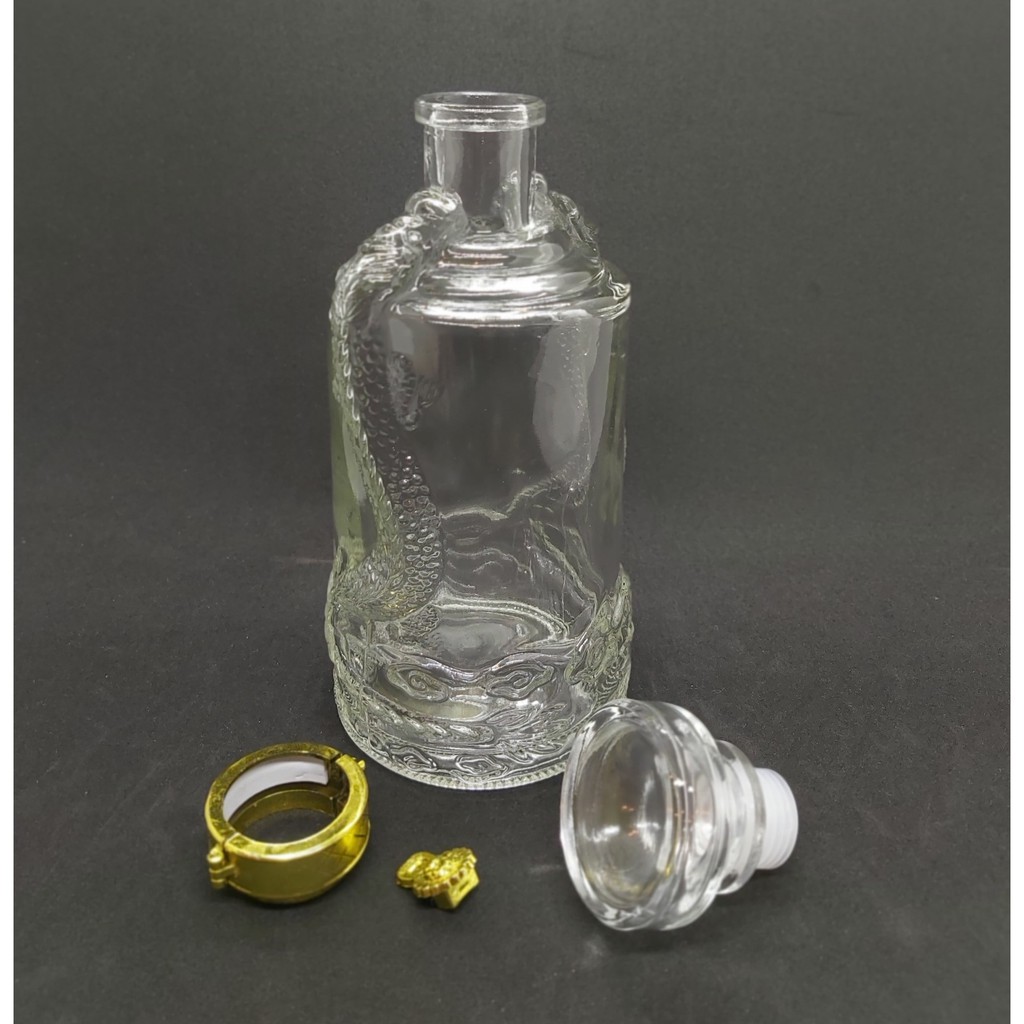 [ VIPShop ] Vỏ Bình Thủy Tinh Đựng Rượu 500ml, Chai Đựng Rượu Hoa Văn Rồng Thần, CTT-11 | BigBuy360 - bigbuy360.vn