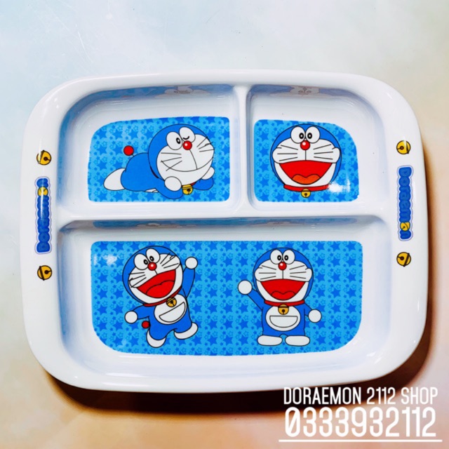 Khay đựng đồ ăn - dĩa ăn cơm nhiều ngăn DORAEMON