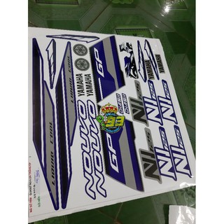 Tem rời, decal dán xe nouvo 6 xanh gp bạc