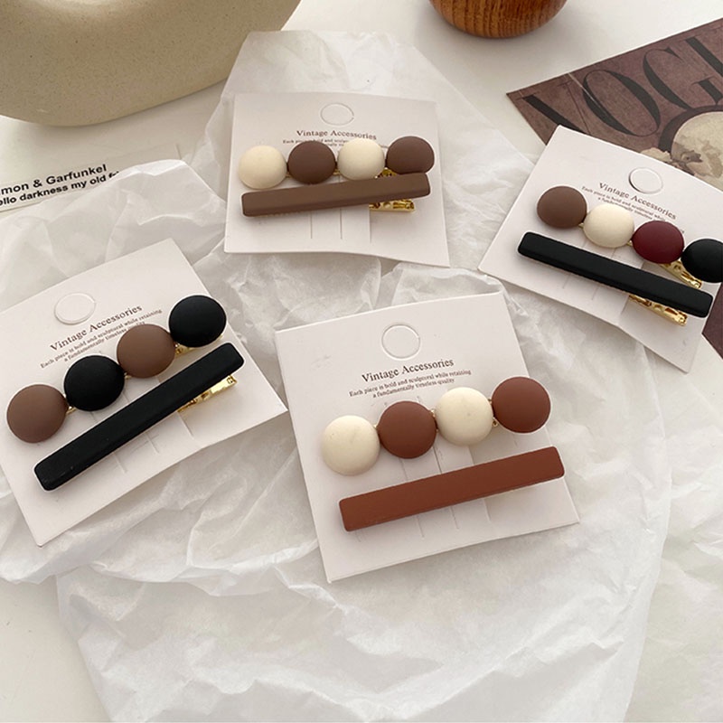 Set 2 Kẹp Tóc Nữ Màu Sắc Ngọt Ngào Vintage