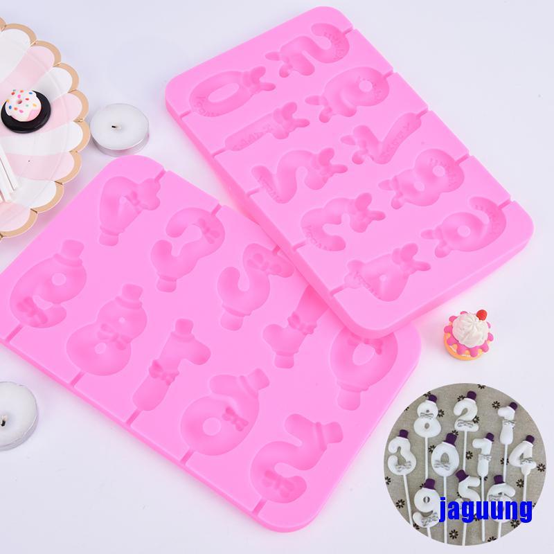 Khuôn Silicone Làm Kẹo Mút Hình Nón / Chữ Số / Nơ Diy