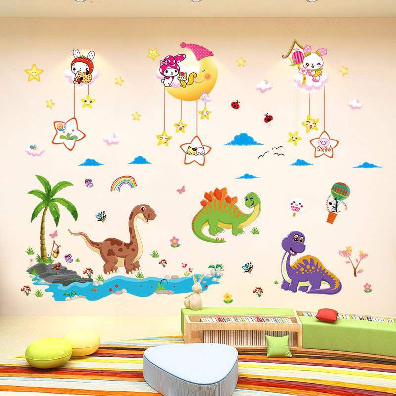 decal dán tường combo thú
