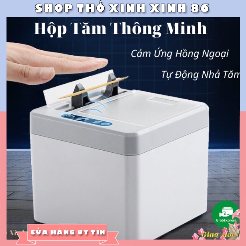 Hộp Tăm Thông Minh Cảm Biến Hồng Ngoại Tự Động Đưa Tăm ❤️Tặng Quà 15K ❤️