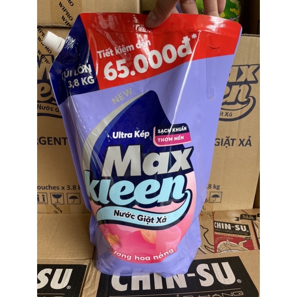 Túi Nước Giặt Max Kleen Có 3 Mầu Như Hình 3,8kg