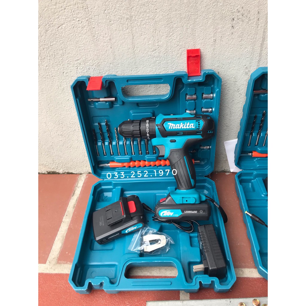 Máy khoan pin Makita 26v 3 chức năng-có khoan búa