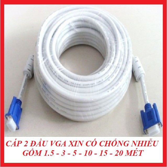 [giá sốc] Cáp 2 Đâu VGA Chống Nhiễu Tín Hiệu Gồm 1.5/3/5/10/15/20m (Chính Hãng)