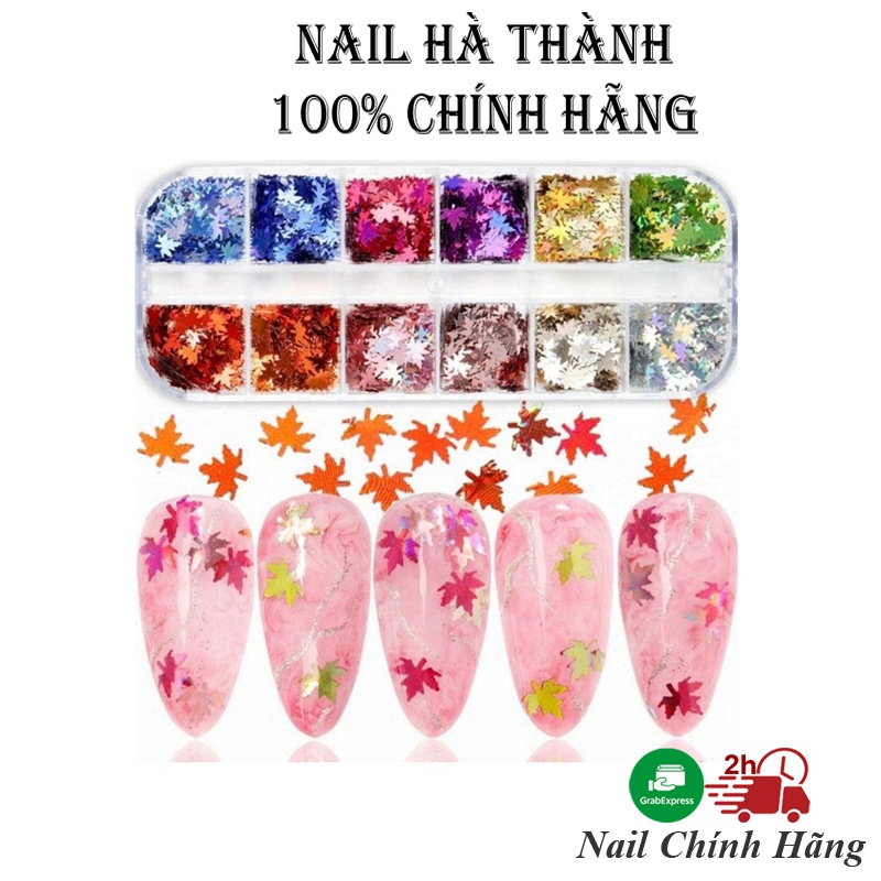 Lá phong ẩn bột trang trí móng làm nail phụ kiện trang trí móng Jeliva Chính Hãng