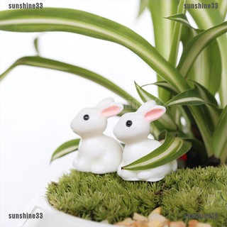 Set 2 Mô Hình Thỏ Mini Trang Trí Sân Vườn Dễ Thương