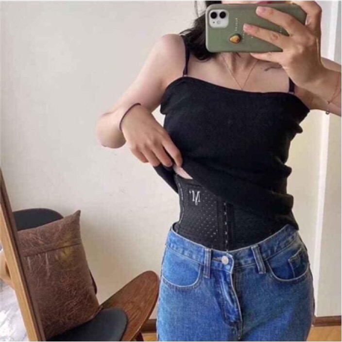 ĐAI NỊT BỤNG 6 NẤC CÀI 4 thanh chống cuộn- chiều cao gen 25cm Nịt Bụng chống cuộn