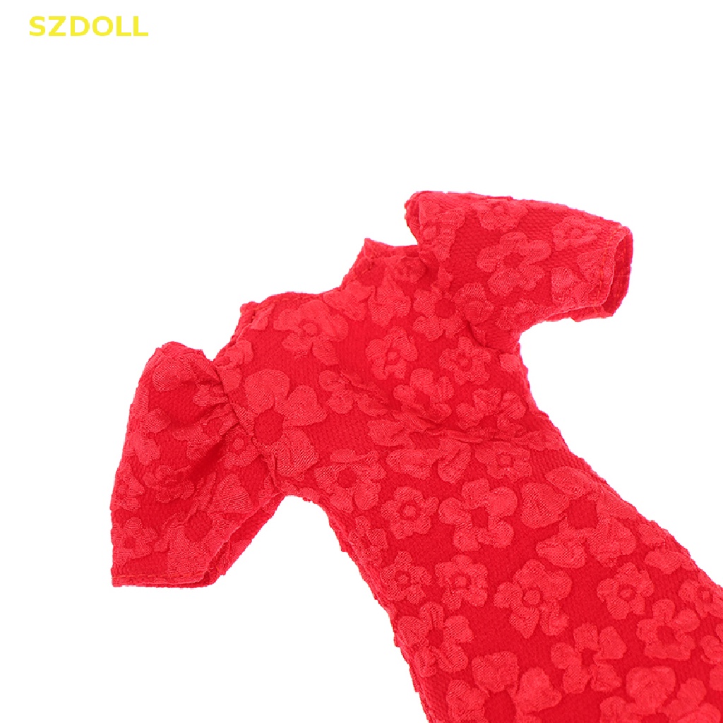 Đầm Dài Tay Phồng In Họa Tiết Thời Trang Cho Búp Bê 28-30cm 1 / 6