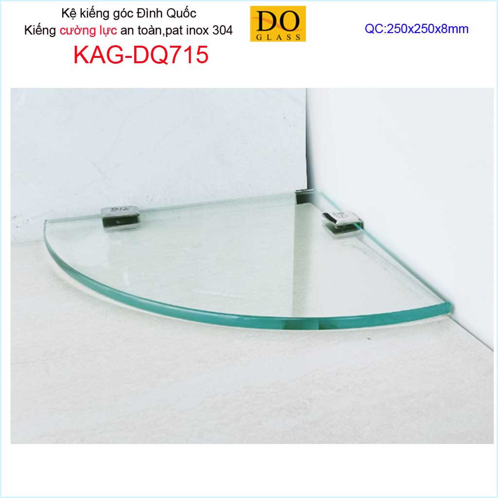 Kệ kính Tân An Vinh 25x25cm KAG-TAV100, kệ  kiếng góc 1 tầng không rào thiết kế đẹp dễ vệ sinh tiện sử dụng